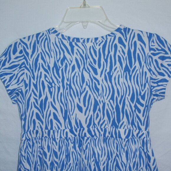 Diane Von Furstenberg Size L 10 12 Blue Sea Twig Knee Length Faux Wrap Dress - Picture 8 of 10